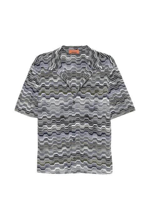 zigzag-knit camp-collar shirt by MISSONI