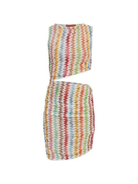 zigzag-knit cut-out mini dress by MISSONI