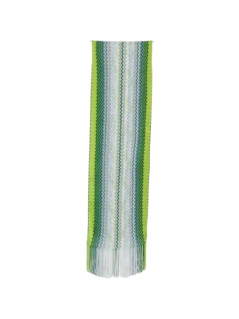 zigzag-knit fringed scarf by MISSONI