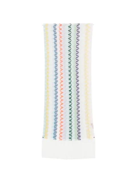 zigzag-knit fringed scarf by MISSONI