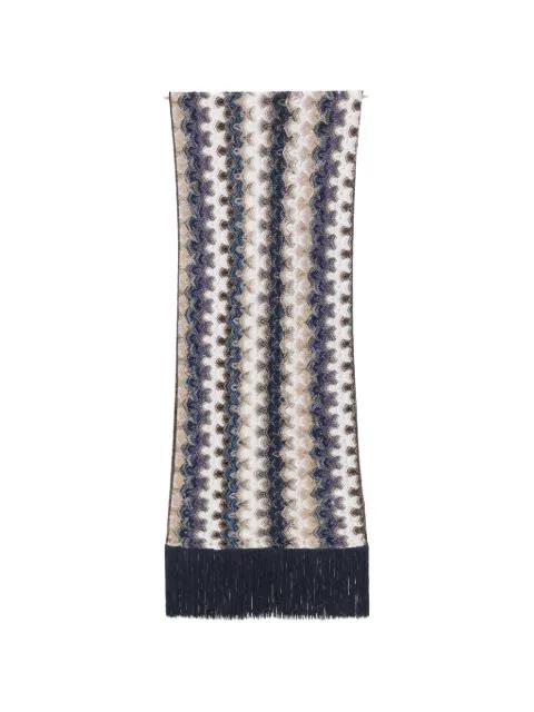 zigzag-knit fringed scarf by MISSONI
