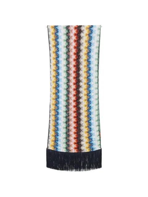 zigzag-knit fringed scarf by MISSONI