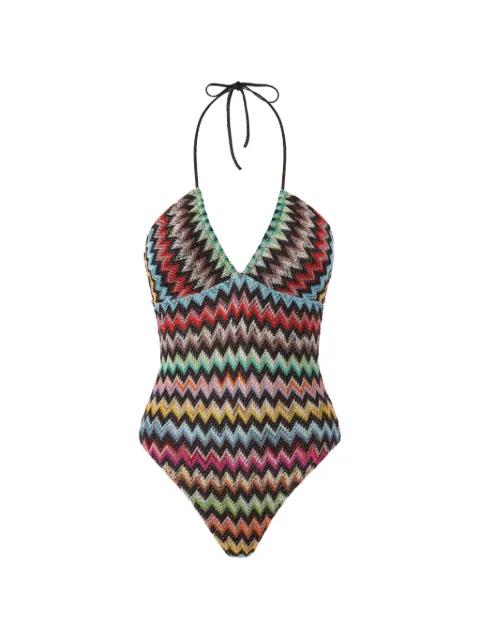 zigzag-knit halterneck swimsuit by MISSONI