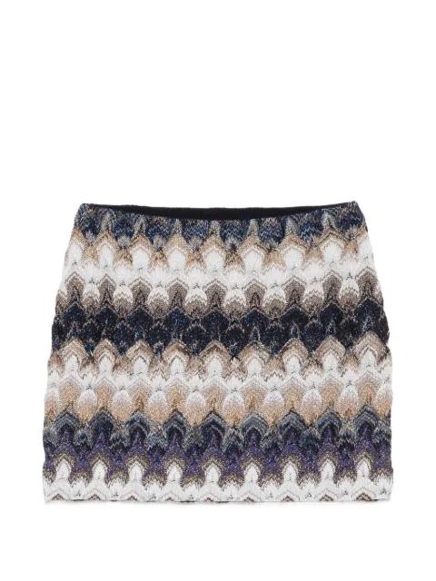 zigzag-knit metallic mini skirt by MISSONI