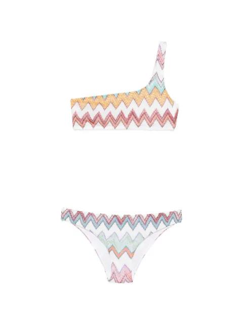 zigzag-knit one-shoulder bikini by MISSONI