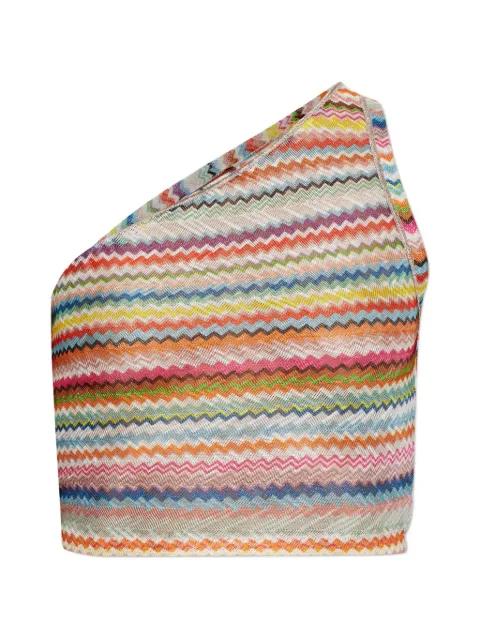 zigzag-knit one-shoulder top by MISSONI