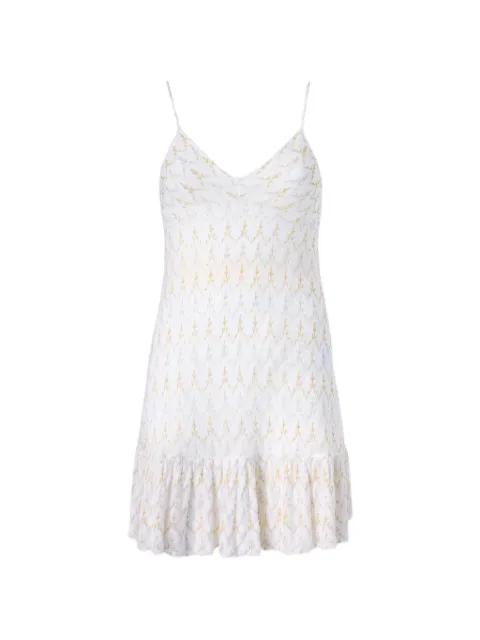 zigzag-knit ruffled mini dress by MISSONI