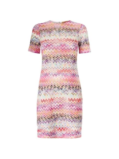 zigzag-knit short-sleeve dress by MISSONI