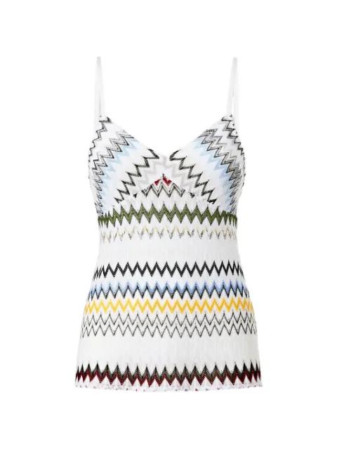 zigzag-pattern V-neck tank top by MISSONI
