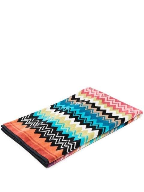zigzag-pattern cotton bath mat by MISSONI