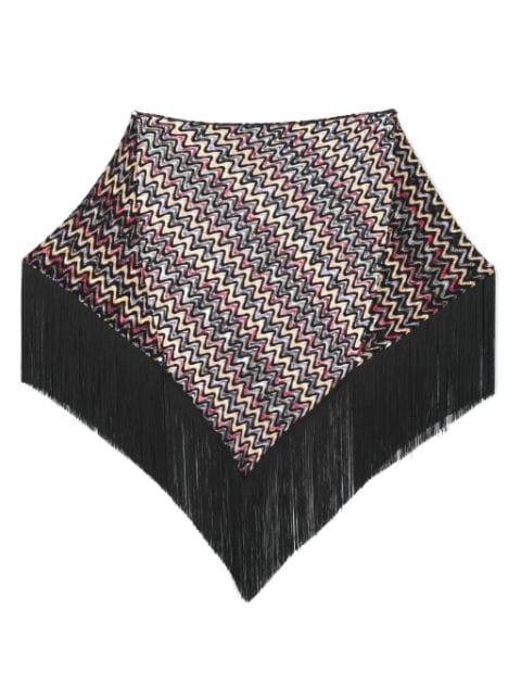 zigzag-pattern fringed scarf by MISSONI