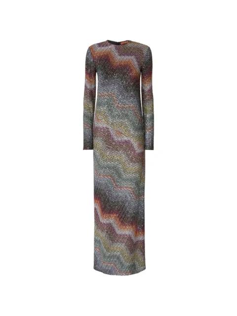 zigzag-pattern long-sleeved maxi dress by MISSONI