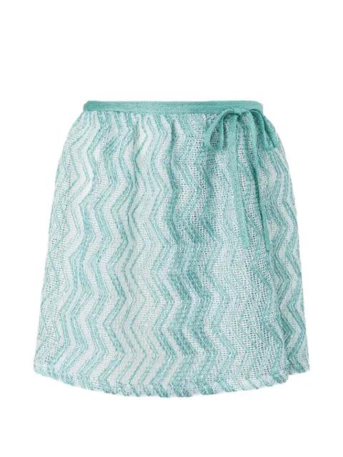 zigzag-pattern side-tie mini skirt by MISSONI