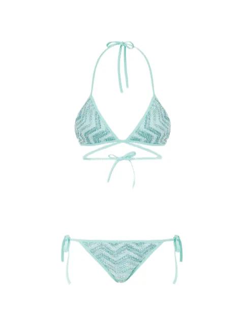 zigzag-pattern tie-fastening bikini set by MISSONI