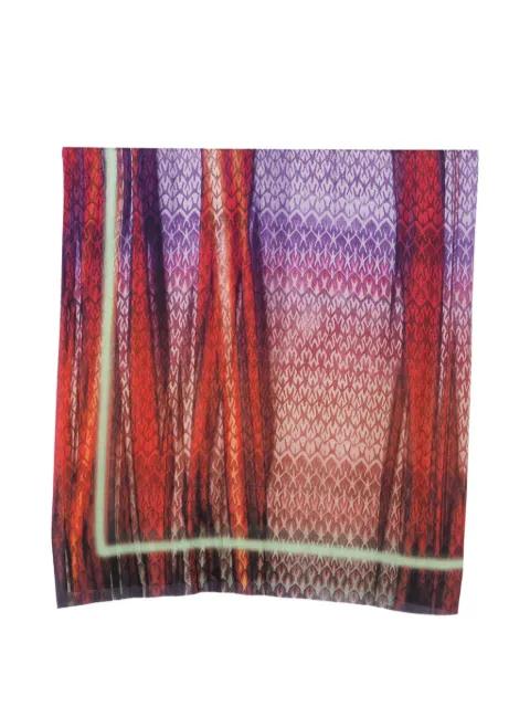 zigzag-print frayed scarf by MISSONI