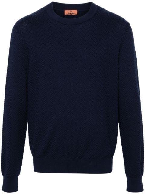 zigzag-woven cotton jumper by MISSONI