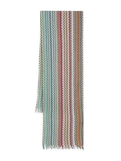zigzag woven cotton scarf by MISSONI