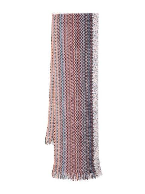 zigzag woven cotton scarf by MISSONI