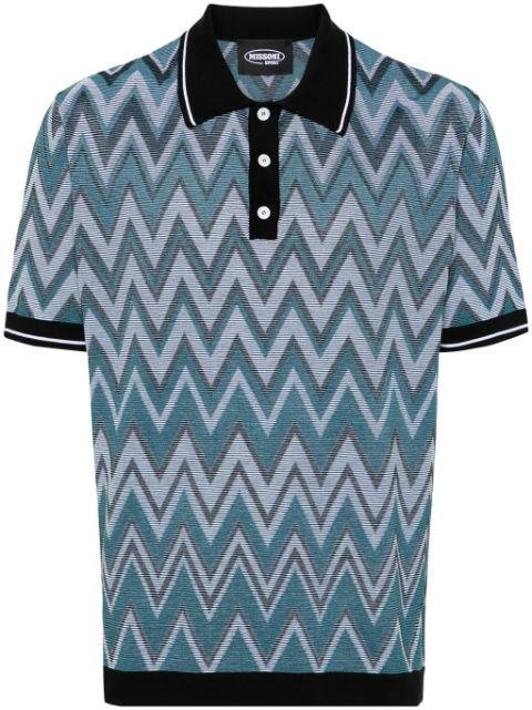 zigzag-woven knitted polo shirt by MISSONI
