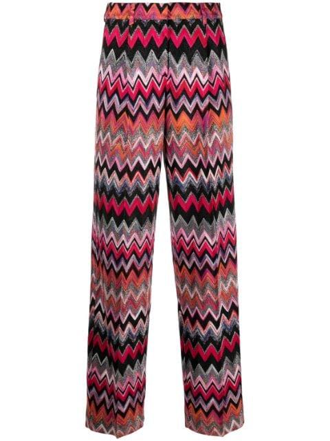 zigzag woven straight-leg trousers by MISSONI