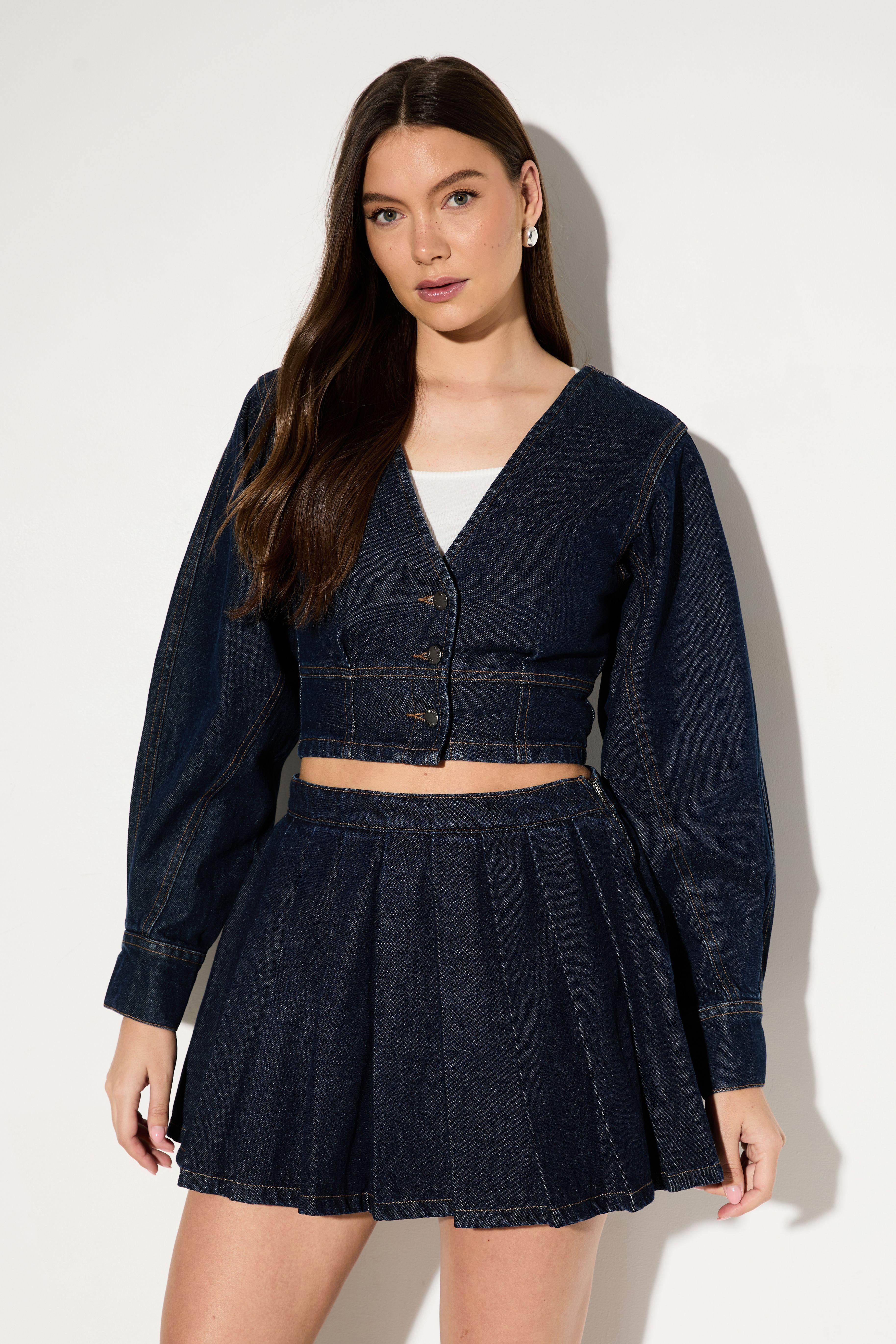 Balloon Sleeve Denim Shirt Co-Ord by MISSPAP