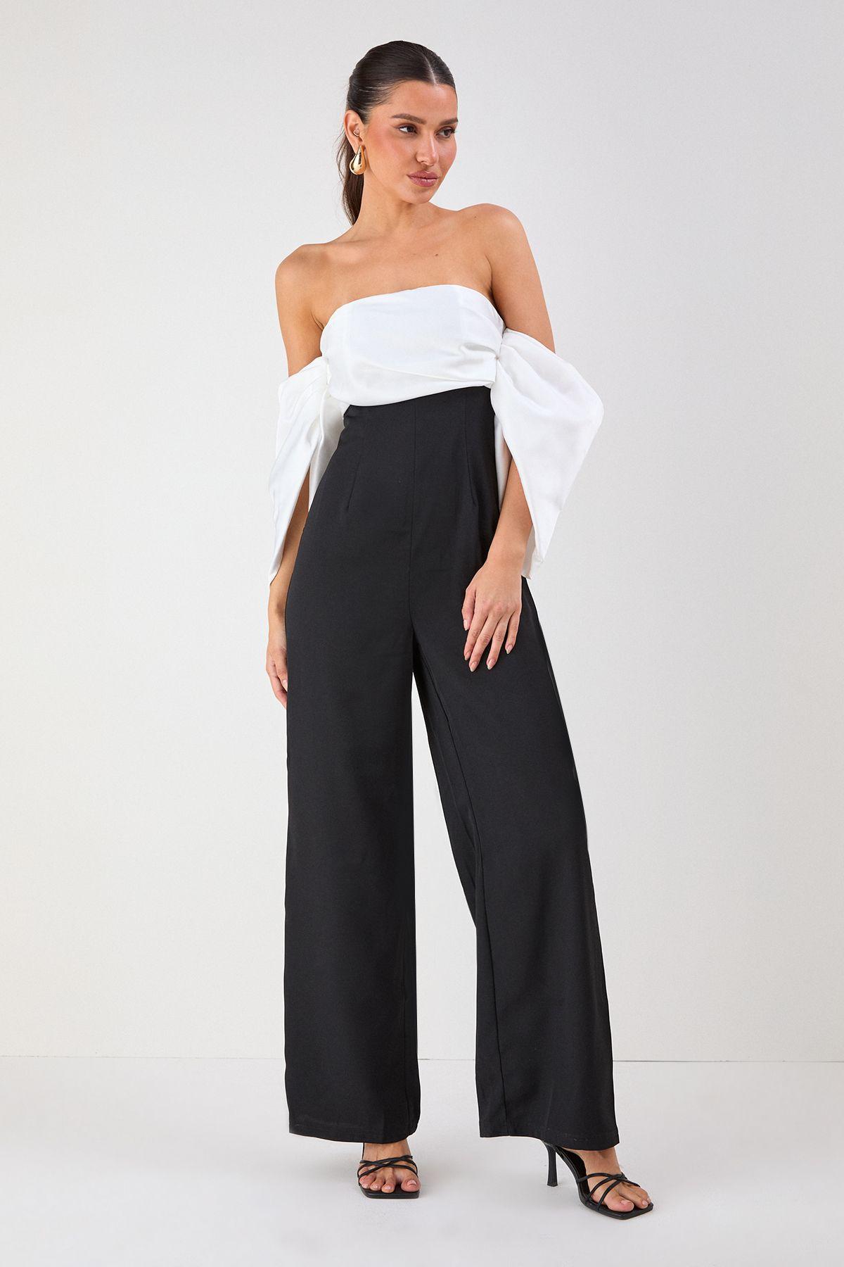 Bardot Volume Sleeve Wide leg Jumpsuit by MISSPAP