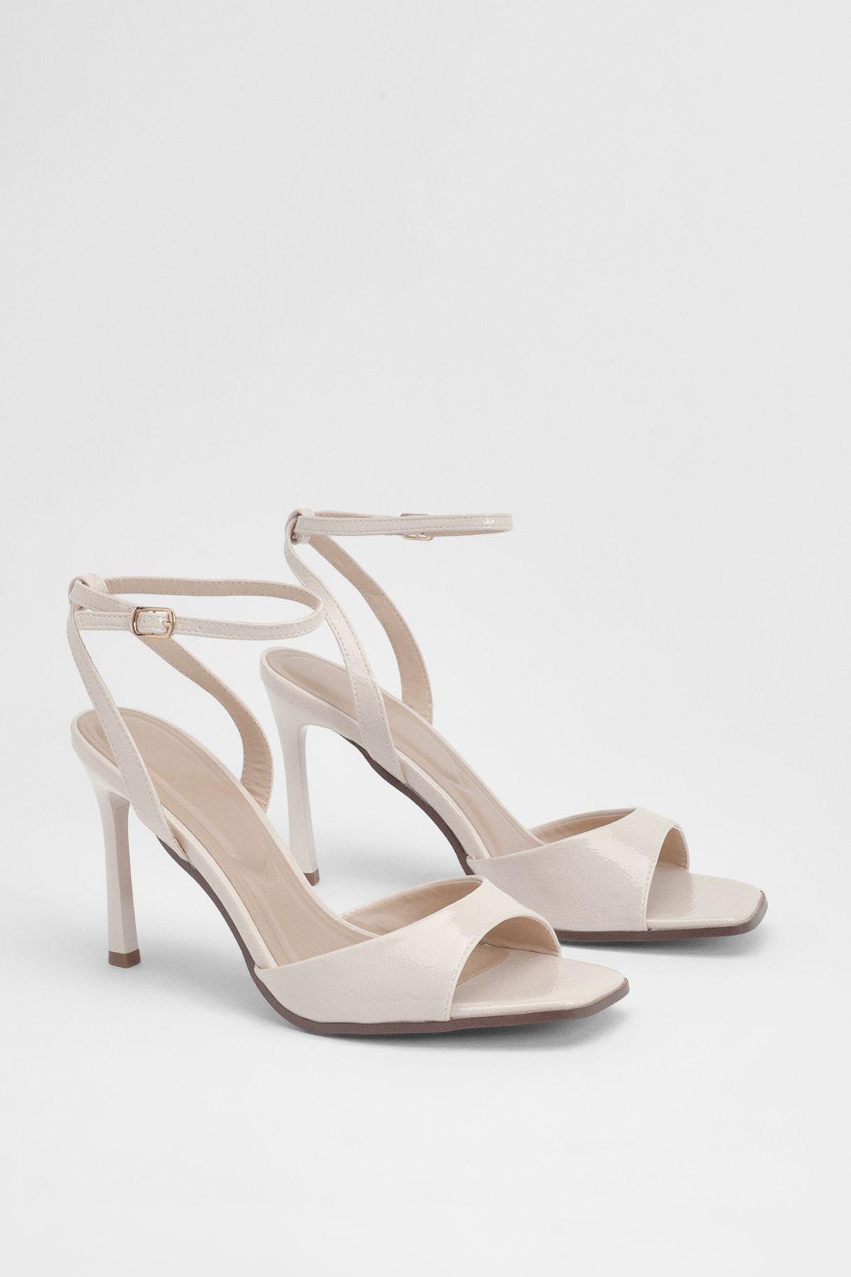 Faux Leather Stiletto Heel Sandals by MISSPAP