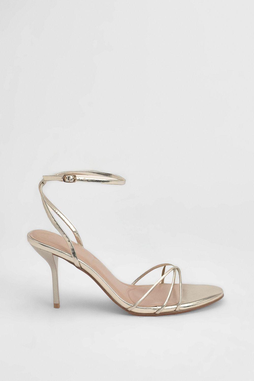Faux Leather Strappy High Stiletto Heel Sandals by MISSPAP