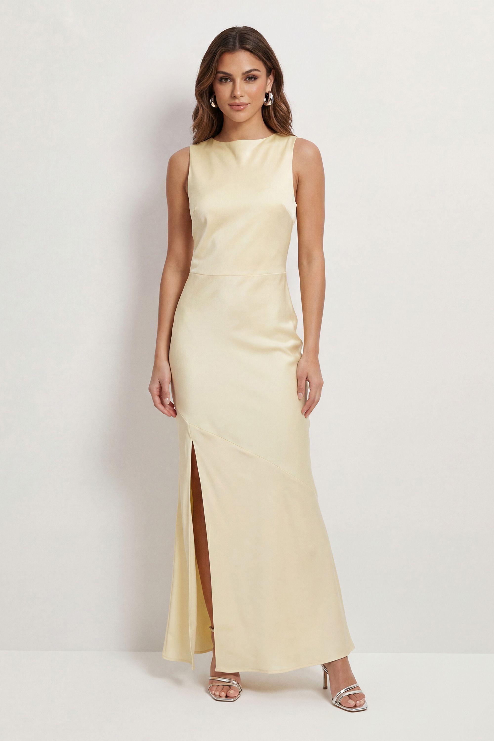 High Neck Cowl Back Bridesmaid Dress by MISSPAP