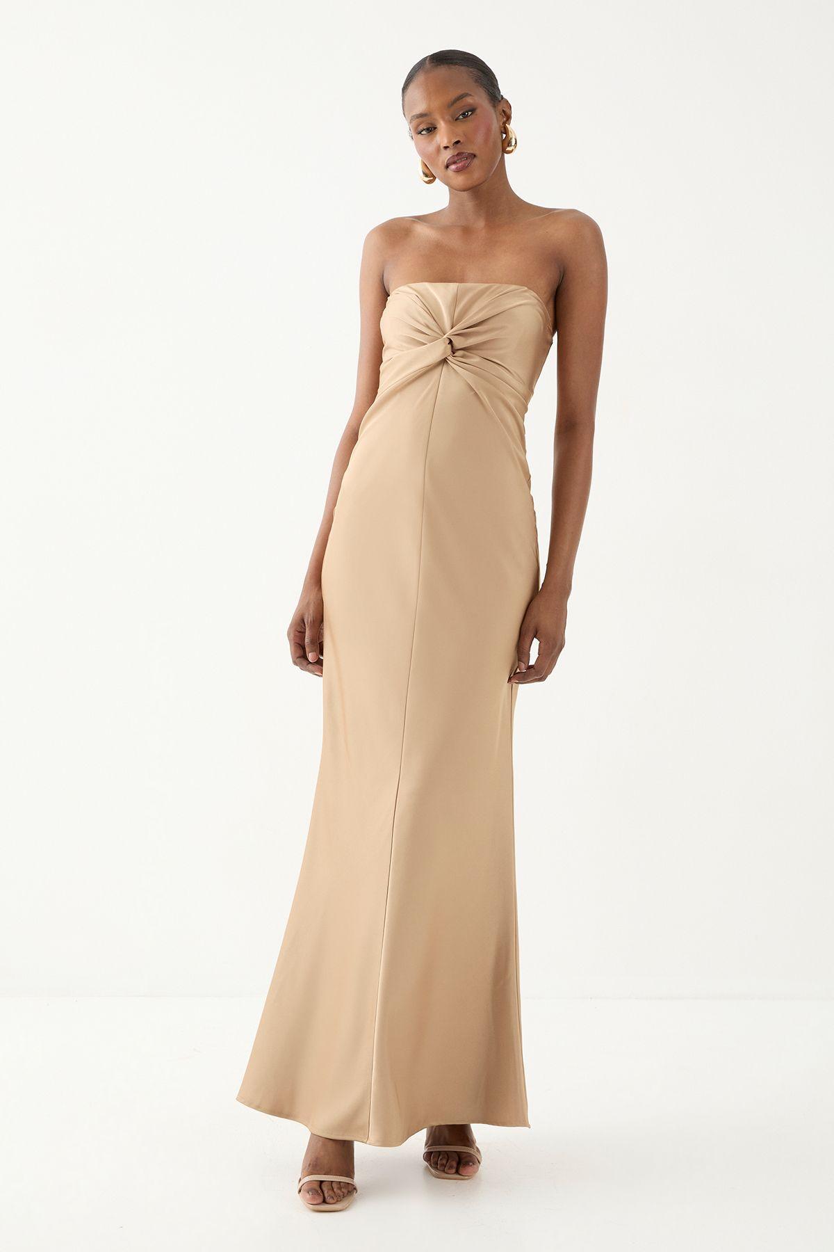Knot Detail Detachable Strap Bridesmaid Dress by MISSPAP
