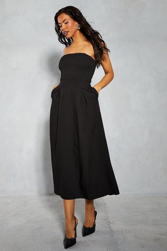 Linen Look Bandeau Maxi Dress by MISSPAP
