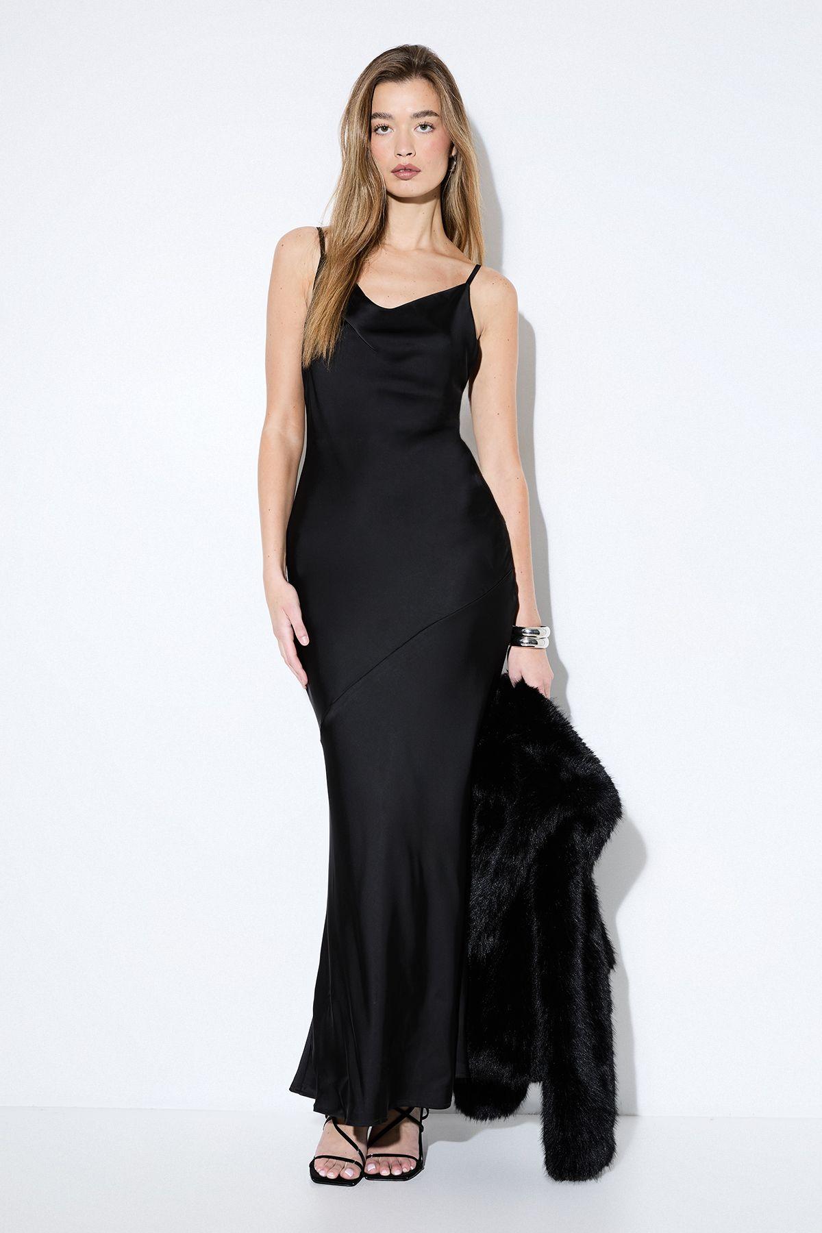 Premium Satin Bow Back Bias Cut Bridesmaid Dress by MISSPAP