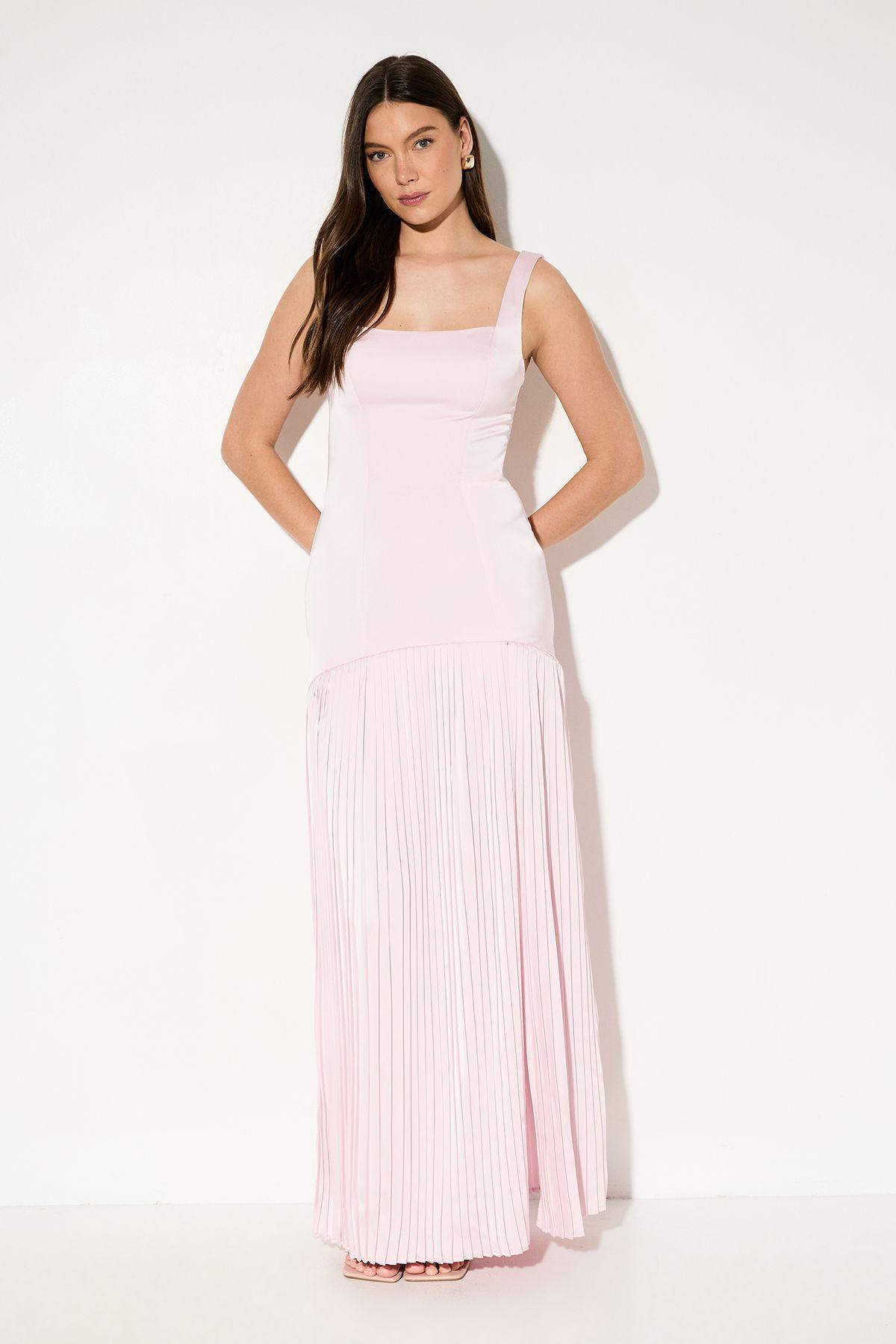 Premium Satin Square Pleated Skirt Bridesmaid Dress by MISSPAP