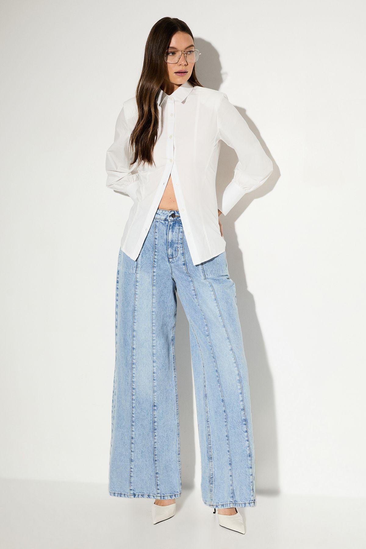 Seam Detail Denim Boyfriend Jean by MISSPAP Seam Detail Denim Boyfriend Jean by MISSPAP