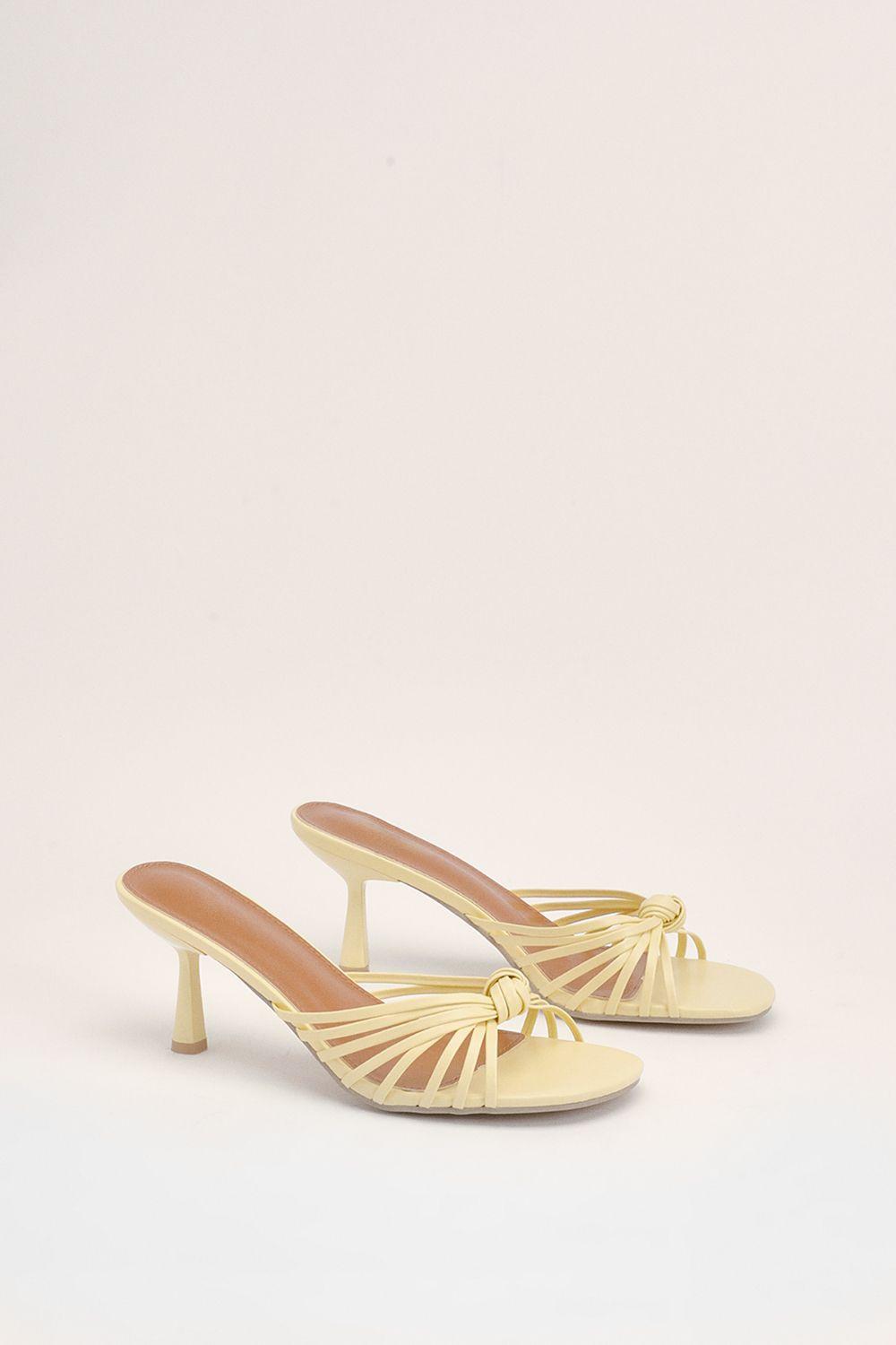 Strappy Knot Heeled Mule Sandals by MISSPAP