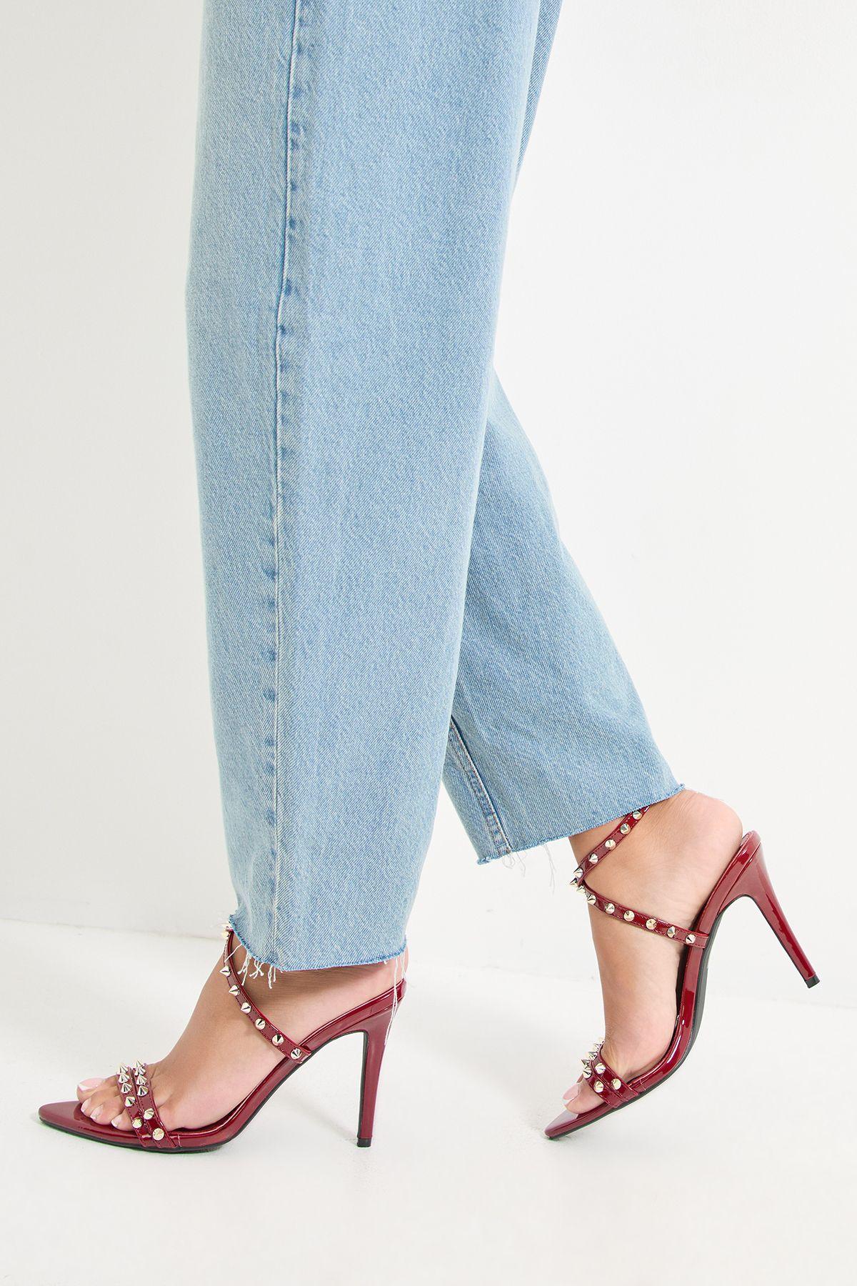 Studded Strappy High Metal Stiletto Heel Sandals by MISSPAP