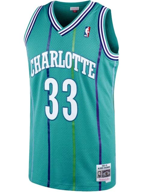 Authentic Road Hornets 1992 Alonzo Mourning "Teal" jersey by MITCHELL&NESS