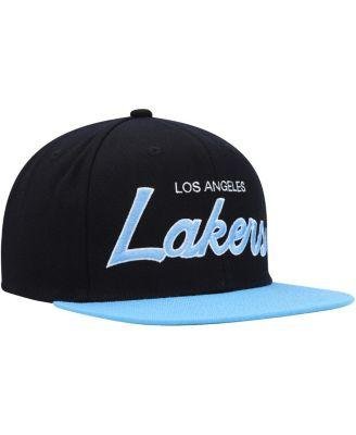 Men's Black Los Angeles Lakers Hardwood Classics MVP Team Script 2.0 Snapback Hat by MITCHELL&NESS
