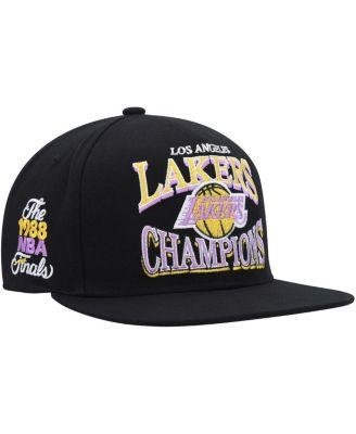 Men's Black Los Angeles Lakers Hardwood Classics SOUL Champions Era Diamond Snapback Hat by MITCHELL&NESS