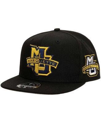 Men's Black Marquette Golden Eagles Lifestyle Fitted Hat by MITCHELL&NESS