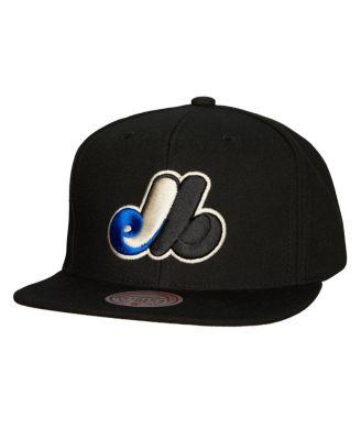 Men's Black Montreal Expos Cooperstown Collection True Classics Snapback Hat by MITCHELL&NESS