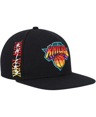 Men's Black New York Knicks Soul High-Grade Fade Undervisor Snapback Hat by MITCHELL&NESS