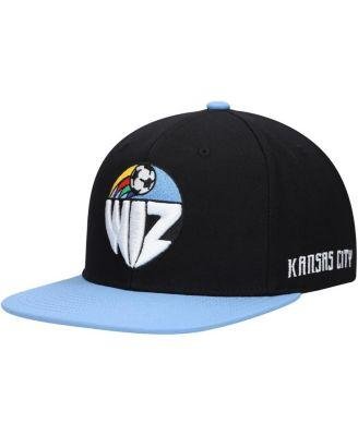 Men's Black Sporting Kansas City Throwback Logo Snapback Hat by MITCHELL&NESS