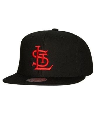 Men's Black St. Louis Cardinals Cooperstown Collection True Classics Snapback Hat by MITCHELL&NESS