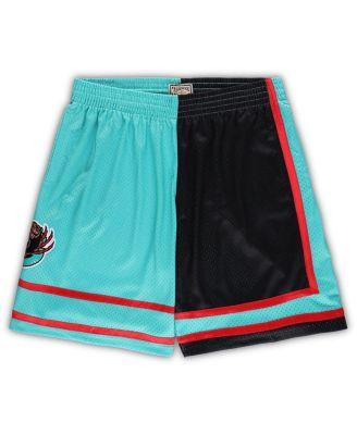 Men's Black, Turquoise Memphis Grizzlies Big and Tall Hardwood Classics Split Swingman Shorts by MITCHELL&NESS