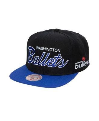 Men's Black Washington Bullets Hardwood Classics MVP Team Script 2.0 Snapback Hat by MITCHELL&NESS