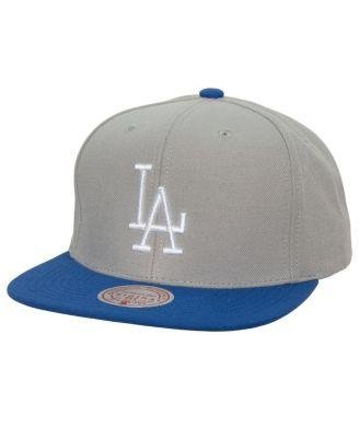 Men's Gray Los Angeles Dodgers Cooperstown Collection Away Snapback Hat by MITCHELL&NESS