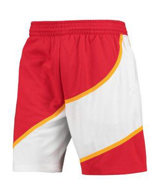 Men's Red Atlanta Hawks 1986 Hardwood Classics 75th Anniversary Swingman Shorts by MITCHELL&NESS