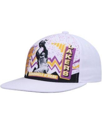 Men's Shaquille O'Neal White Los Angeles Lakers Hardwood Classics 90's Playa Deadstock Snapback Hat by MITCHELL&NESS