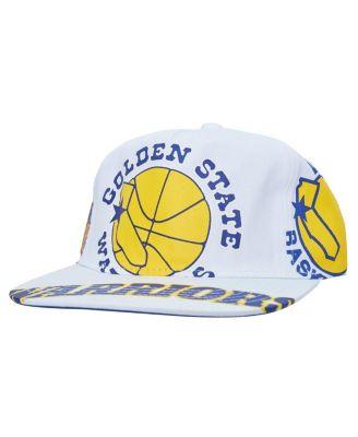 Men's White Golden State Warriors Hardwood Classics In Your Face Deadstock Snapback Hat by MITCHELL&NESS